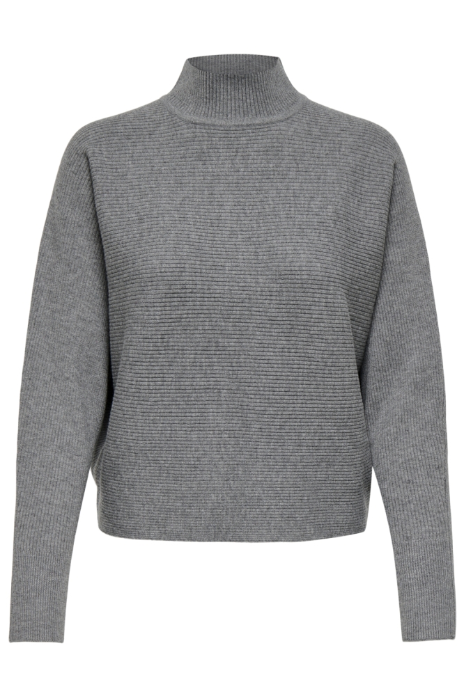 JDYPRIME LIFE L/S HN BAT. PULL. KNT 15351898 MEDIUM GREY MELANGE